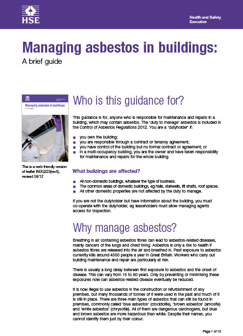 Asbestos specialists Managing asbestos in buildings